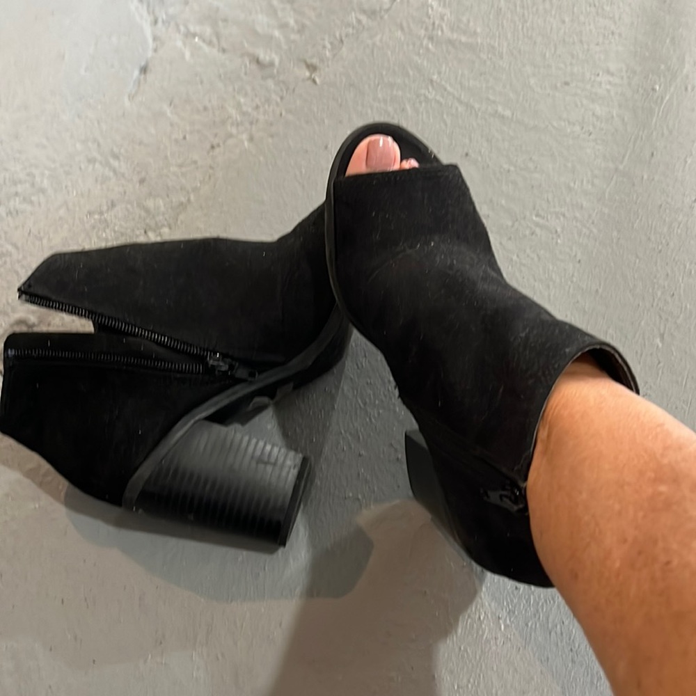 Black suede ankle boots